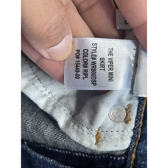 Hudson Size 25 The Viper Denim Mini Skirt Raw Edge Hem Color Block BIN A18 - Picture 6 of 12